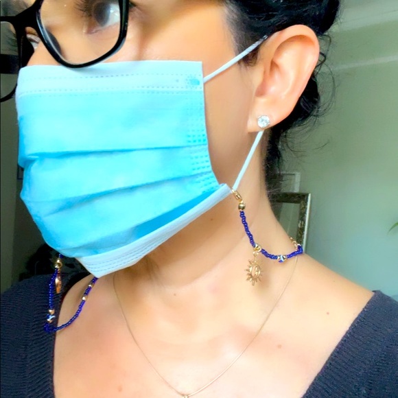 Handmade face mask holder, string bead, evil eyes, moon star & sun & moon - Picture 16 of 17